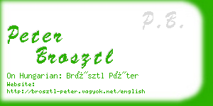 peter brosztl business card